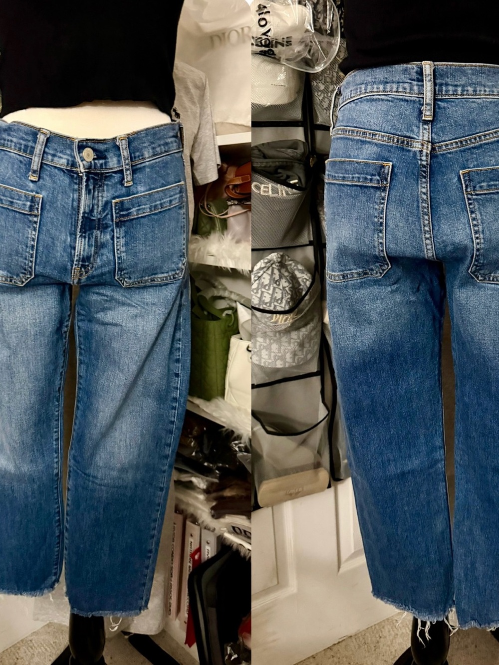 🍒GAP Women's Skinny Jeans cropped in Classic Blue Denim size 28P inseam 24.5inch